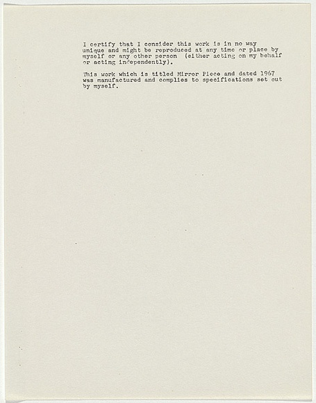 Artist: b'Burn, Ian.' | Title: b'I certify that I consider ...' | Date: 1967 | Technique: b'photocopy sheet'