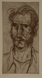 Artist: b'Lincoln, Kevin.' | Title: b'not titled [Stephen May]' | Date: 1999, October | Technique: b'etching, printed in black ink, from one plate'