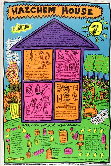 Artist: b'REDLETTER PRESS' | Title: b'Hazchem House' | Technique: b'screenprint, printed in colour, from four stencils' Artist: b'REDLETTER PRESS' | Title: b'Hazchem House' | Technique: b'screenprint, printed in colour, from four stencils'
