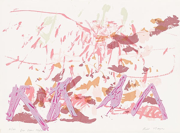 Artist: b'MEYER, Bill' | Title: b'Tree Totems - magenta.' | Date: 1988 | Technique: b'screenprint, printed in colour, from multiple screens (indirect-photo, blockout, reduction)' | Copyright: b'\xc2\xa9 Bill Meyer' Artist: b'MEYER, Bill' | Title: b'Tree Totems - magenta.' | Date: 1988 | Technique: b'screenprint, printed in colour, from multiple screens (indirect-photo, blockout, reduction)' | Copyright: b'\xc2\xa9 Bill Meyer'