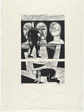 Artist: Boag, Yvonne. | Title: Metro. | Date: 1994 | Technique: linocut, printed in black ink, from one block