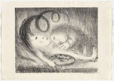 Artist: BOYD, Arthur | Title: St Clare attending to St Francis. | Date: (1965) | Technique: lithograph, printed in black ink, from one plate | Copyright: Reproduced with permission of Bundanon Trust