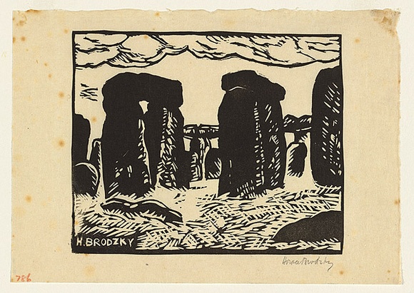 Artist: b'Brodzky, Horace.' | Title: b'Stonehenge.' | Date: 1919 | Technique: b'linocut, printed in black ink, from one block' Artist: b'Brodzky, Horace.' | Title: b'Stonehenge.' | Date: 1919 | Technique: b'linocut, printed in black ink, from one block'