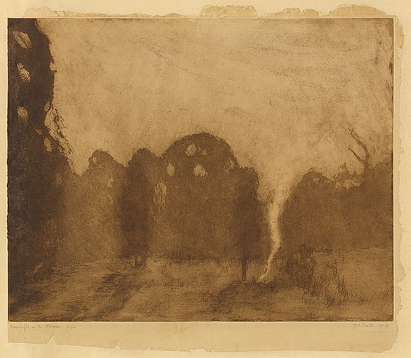 Artist: b'Traill, Jessie.' | Title: b'Moonlight' | Date: 1922 | Technique: b'etching, printed in brown ink, from one plate'