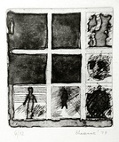 Artist: SHEARER, Mitzi | Title: See through a window darkly | Date: 1979 | Technique: etching and aquatint, printed in black ink, from one plate