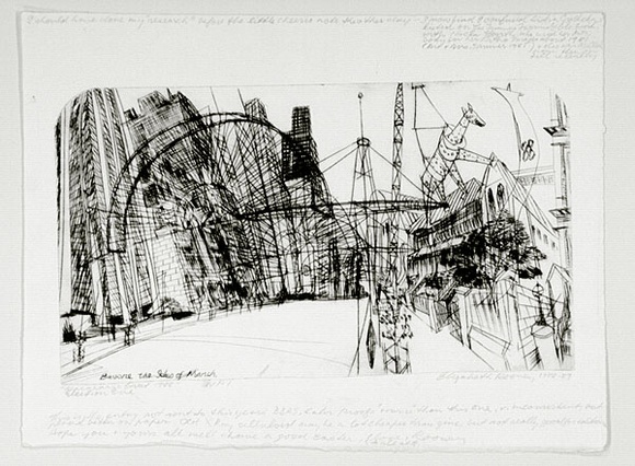 Artist: b'Rooney, Elizabeth.' | Title: b'Macquarie Street 1988' | Date: 1988-89 | Technique: b'etching, printed in black ink, from one plate' Artist: b'Rooney, Elizabeth.' | Title: b'Macquarie Street 1988' | Date: 1988-89 | Technique: b'etching, printed in black ink, from one plate'