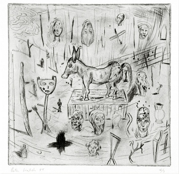 Artist: b'Walsh, Peter.' | Title: b'not titled' | Date: 1988 | Technique: b'drypoint and roulette, printed in black ink with plate-tone, from one plate' Artist: b'Walsh, Peter.' | Title: b'not titled' | Date: 1988 | Technique: b'drypoint and roulette, printed in black ink with plate-tone, from one plate'