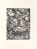 Artist: Hayward Pooaraar, Bevan. | Title: The Spirit Catchers | Date: 1988 | Technique: linocut, printed in black ink, from one block