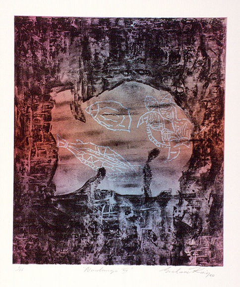 Artist: b'King, Grahame.' | Title: b'Noulangi III' | Date: 1984 | Technique: b'lithograph, printed in colour, from three stones [or plates]'