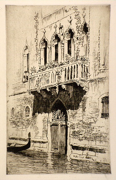 Artist: b'LINDSAY, Lionel' | Title: b'Marble balcony, Palazzo Chiarrabia, Venice.' | Date: 1937 | Technique: b'etching, printed in brown ink with plate-tone, from one plate' | Copyright: b'Courtesy of the National Library of Australia' Artist: b'LINDSAY, Lionel' | Title: b'Marble balcony, Palazzo Chiarrabia, Venice.' | Date: 1937 | Technique: b'etching, printed in brown ink with plate-tone, from one plate' | Copyright: b'Courtesy of the National Library of Australia'