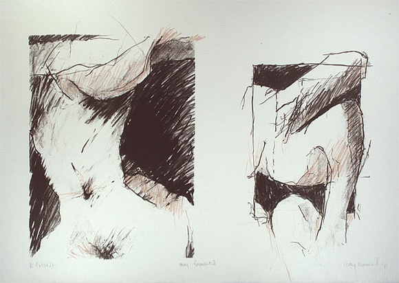 Artist: b'Cummins, Cathy.' | Title: b'Body fragments II' | Date: 1981 | Technique: b'lithograph, printed in colour, from two stones' Artist: b'Cummins, Cathy.' | Title: b'Body fragments II' | Date: 1981 | Technique: b'lithograph, printed in colour, from two stones'