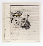 Artist: BALDESSIN, George | Title: Head through blind. | Date: 1967 | Technique: colour etching, aquatint, and embossing