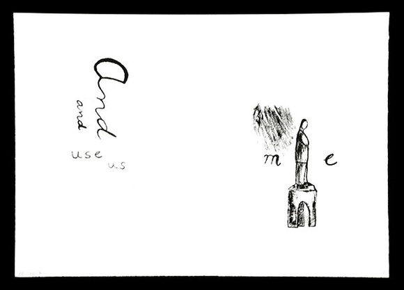 Artist: b'Boag, Yvonne.' | Title: b'and use us me.' | Date: 1993 | Technique: b'lithograph, printed in black ink, from one plate' | Copyright: b'\xc2\xa9 Yvonne Boag' Artist: b'Boag, Yvonne.' | Title: b'and use us me.' | Date: 1993 | Technique: b'lithograph, printed in black ink, from one plate' | Copyright: b'\xc2\xa9 Yvonne Boag'