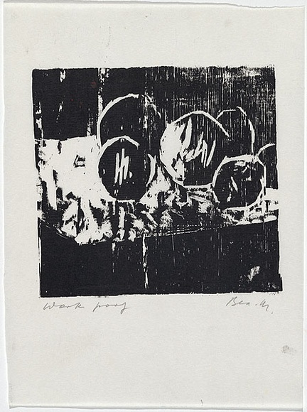 Artist: b'MADDOCK, Bea' | Title: b'Fruit' | Date: 1964 | Technique: b'lithograph, printed in black ink by hand-burnishing, from one stone' Artist: b'MADDOCK, Bea' | Title: b'Fruit' | Date: 1964 | Technique: b'lithograph, printed in black ink by hand-burnishing, from one stone'