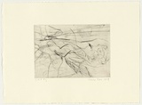 Artist: b'PARR, Mike' | Title: b'Gun into vanishing point 3' | Date: 1988-89 | Technique: b'drypoint and foul biting, printed in black ink, from one copper plate'