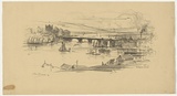 Artist: FULLWOOD, A.H. | Title: Rochester Bridge. | Date: 1907 | Technique: lithograph, printed in black ink, from one stone