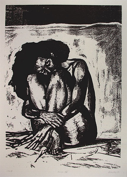 Artist: b'Walters, Kath.' | Title: b'Woman IV' | Date: 1989 | Technique: b'lithograph, printed in black ink, from one stone' Artist: b'Walters, Kath.' | Title: b'Woman IV' | Date: 1989 | Technique: b'lithograph, printed in black ink, from one stone'