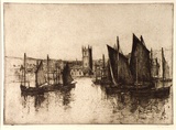 Artist: b'Long, Sydney.' | Title: b'St.Ives, Cornwall' | Date: (1928) | Technique: b'line-etching and drypoint, printed in dark brown ink, from one copper plate' | Copyright: b'Reproduced with the kind permission of the Ophthalmic Research Institute of Australia'