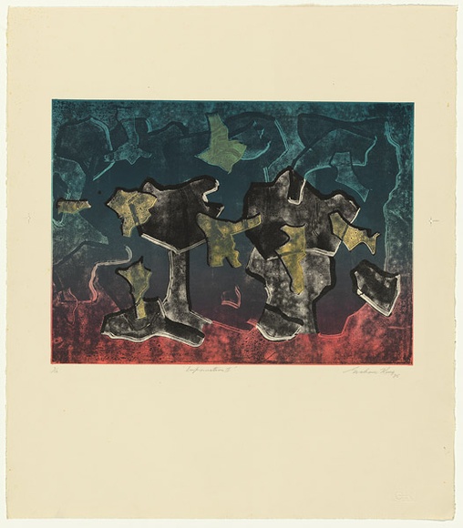 Artist: b'King, Grahame.' | Title: b'Improvisation II' | Date: 1975 | Technique: b'lithograph, printed in colour, from four stones [or plates]'