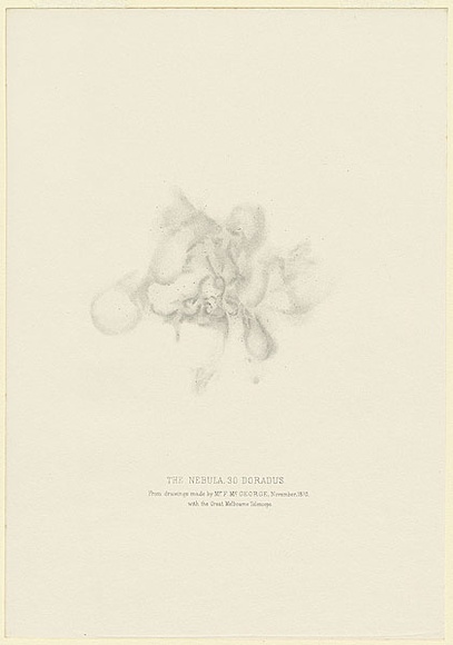 Artist: b'McGeorge, F.' | Title: b'The Nebula 30 Doradus.' | Date: c.1871 | Technique: b'lithograph, printed in black ink, from one stone' Artist: b'McGeorge, F.' | Title: b'The Nebula 30 Doradus.' | Date: c.1871 | Technique: b'lithograph, printed in black ink, from one stone'
