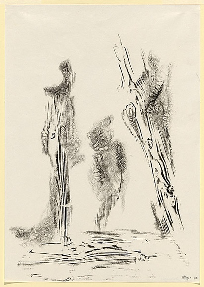 Title: Three personages | Date: 1980 | Technique: monotype
