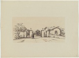 Artist: Martens, Conrad. | Title: The Lower Lodge, Domain. | Date: 1850-59 | Technique: lithograph, printed in black ink, from one stone; hand-coloured