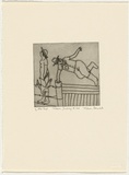 Artist: b'Robinson, William.' | Title: b'William jumping the gate' | Date: 1990 | Technique: b'etching, printed in black ink, with plate-tone, from one plate'