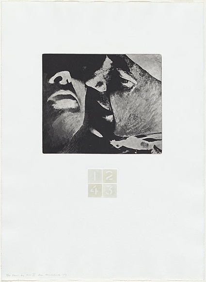 Artist: b'MADDOCK, Bea' | Title: b'Four by two III' | Date: 1977, September-November | Technique: b'photo-etching,aquatint and stipple, printed in black ink, from five plates' Artist: b'MADDOCK, Bea' | Title: b'Four by two III' | Date: 1977, September-November | Technique: b'photo-etching,aquatint and stipple, printed in black ink, from five plates'