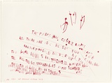 Title: Settevoltecieco (red) | Date: 2010 | Technique: lithograph, printed in red ink, from one stone/plate; hand-coloured