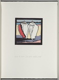Artist: White, Robin. | Title: Not titled (two shells called nouo). | Date: 1985 | Technique: woodcut, printed in black ink, from one block; handcoloured