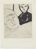 Artist: MADDOCK, Bea | Title: Mirror image V | Date: August 1966 | Technique: line-etching and sugar-lift aquatint, printed in black ink with plate-tone, from one zinc plate