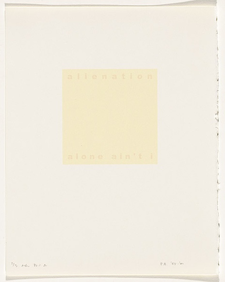 Artist: b'Burgess, Peter.' | Title: balienation: alone ain't i. | Date: 2001 | Technique: b'computer generated inkjet prints, printed in colour, from digital files'
