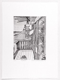 Artist: Davidson, Barbara. | Title: Upstairs. | Date: 1988 | Technique: etching, printed in black ink, from one plate