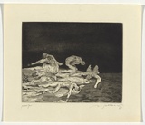 Artist: SELLBACH, Udo | Title: (Figures) | Date: 1965 | Technique: etching and aquatint printed in black ink, from one plate