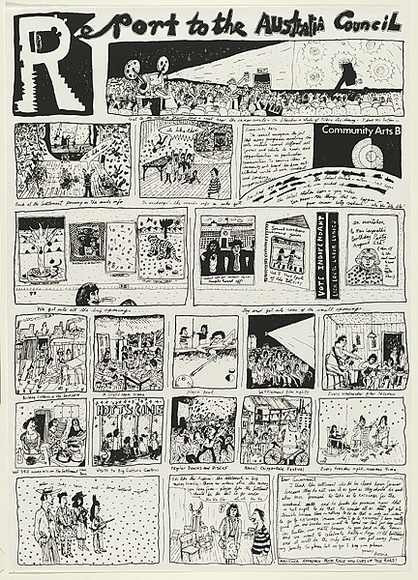 Artist: b'WORSTEAD, Paul' | Title: b'Report to the Australia Council.' | Date: 1978 | Technique: b'screenprint, printed in black ink, from one stencil' | Copyright: b'This work appears on screen courtesy of the artist'