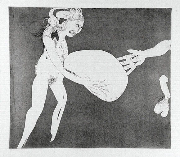 Artist: b'BOYD, Arthur' | Title: b'Myrrhine and Kinesias Myrrhine: Here is a matress now.' | Date: (1970) | Technique: b'etching and aquatint, printed in black ink, from one plate' | Copyright: b'Reproduced with permission of Bundanon Trust' Artist: b'BOYD, Arthur' | Title: b'Myrrhine and Kinesias Myrrhine: Here is a matress now.' | Date: (1970) | Technique: b'etching and aquatint, printed in black ink, from one plate' | Copyright: b'Reproduced with permission of Bundanon Trust'