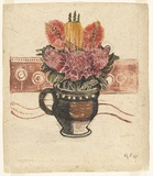 Artist: PRESTON, Margaret | Title: Waratah etc.. | Date: 1943 | Technique: woodcut, printed in colour, from one masonite block | Copyright: © Margaret Preston. Licensed by VISCOPY, Australia