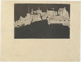 Artist: b'Traill, Jessie.' | Title: b'Floodlit Edinburgh Castle.' | Date: 1939 | Technique: b'etching and aquatint, printed in black ink, from one plate'