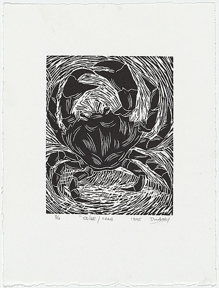 Artist: b'Lindsay (Sale), Joe.' | Title: bSe'ge / Crab | Date: 1995 | Technique: b'woodcut, printed in black ink, from one block' Artist: b'Lindsay (Sale), Joe.' | Title: bSe'ge / Crab | Date: 1995 | Technique: b'woodcut, printed in black ink, from one block'