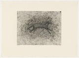 Artist: b'Daw, Robyn.' | Title: b'Tiger over Jetsonville' | Date: 1989, November | Technique: b'etching, printed in black ink, from one plate'