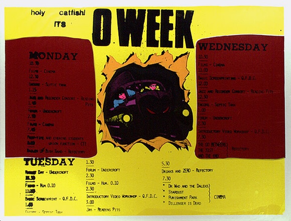 Artist: b'HARLEY, Ross' | Title: bHoly catfish it's O week. | Date: 1981 | Technique: b'screenprint, printed in colour, from multiple stencils' Artist: b'HARLEY, Ross' | Title: bHoly catfish it's O week. | Date: 1981 | Technique: b'screenprint, printed in colour, from multiple stencils'