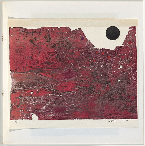 Artist: b'Pugh, Clifton.' | Title: b'not titled.' | Date: 1971 | Technique: b'etching, printed in colour using the oil viscosity technique, from one plate' Artist: b'Pugh, Clifton.' | Title: b'not titled.' | Date: 1971 | Technique: b'etching, printed in colour using the oil viscosity technique, from one plate'