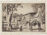 Artist: LINDSAY, Lionel | Title: The pack horse | Date: 1931 | Technique: drypoint, printed in brown ink with plate-tone, from one plate | Copyright: Courtesy of the National Library of Australia