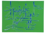Artist: COLEING, Tony | Title: Drawing for 'to do with blue' sculpture II (2). | Date: 1975 | Technique: screenprint, printed in colour, from multiple stencils