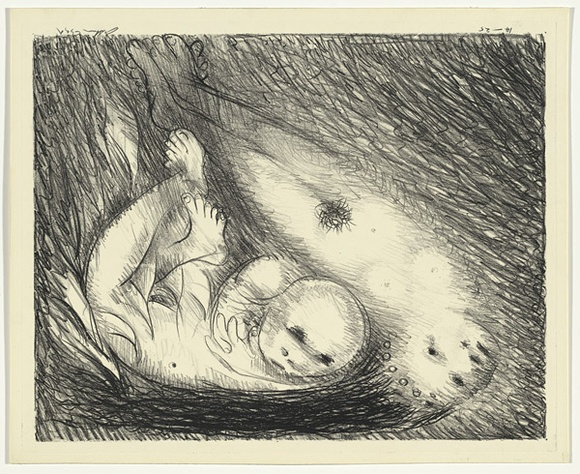 Artist: b'BOYD, Arthur' | Title: b'St Francis lying in the flames.' | Date: (1965) | Technique: b'lithograph, printed in black ink, from one plate' | Copyright: b'Reproduced with permission of Bundanon Trust' Artist: b'BOYD, Arthur' | Title: b'St Francis lying in the flames.' | Date: (1965) | Technique: b'lithograph, printed in black ink, from one plate' | Copyright: b'Reproduced with permission of Bundanon Trust'