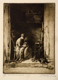 Artist: FRIEDENSEN, Thomas | Title: The bush madonna. | Date: 1930 | Technique: etching and aquatint, printed in brown ink with plate-tone, from one plate