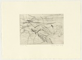 Artist: PARR, Mike | Title: Gun into vanishing point 3 | Date: 1988-89 | Technique: drypoint and foul biting, printed in black ink, from one copper plate