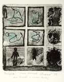 Artist: b'Shearer, Mitzi.' | Title: b'See through a window darkly' | Date: 1979 | Technique: b'etching and aquatint, printed in black ink, from one plate, hand-coloured'