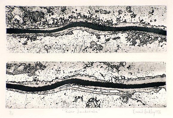 Artist: b'Hadley, Basil.' | Title: b'River landscape' | Date: 1976 | Technique: b'etching, printed in black ink, from one plate' Artist: b'Hadley, Basil.' | Title: b'River landscape' | Date: 1976 | Technique: b'etching, printed in black ink, from one plate'