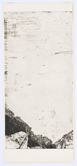 Artist: b'ARNOLD, Raymond' | Title: b'Imaginary landscape - eighteen months in Tasmania.' | Date: 1984 | Technique: b'etching and aquatint, printed in black ink, from one plate'